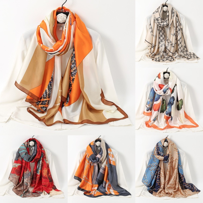Premium Tudung Satin Shawl Printed Silk Long Scarf Muslim Fashion Hijab ...