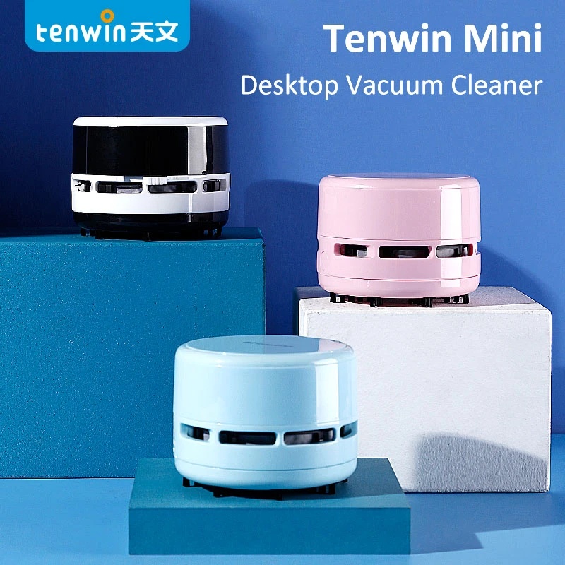 TENWIN Mini Desktop Vacuum Cleaner Student Desk Dust Auto Cleaning Eraser Scrap Portable Home School Office Sweeper Supplies DIY TOOLS