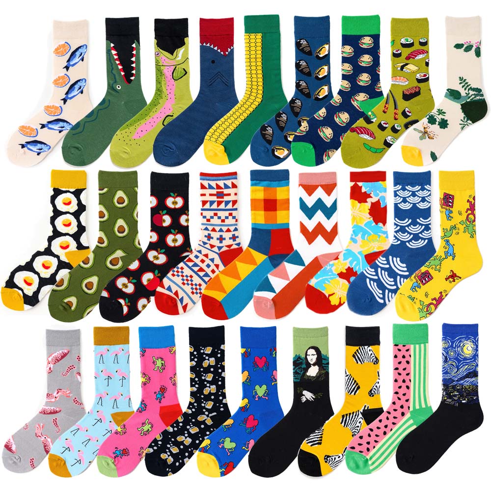 Novelty happy funny man graphic socks