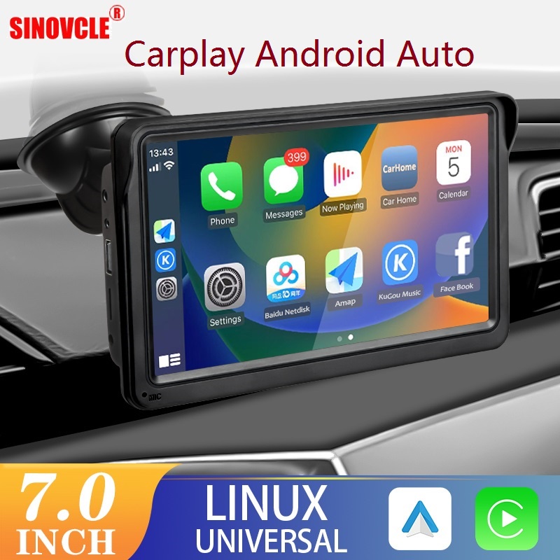 Hippcron CarPlay Android Auto Car Radio Multimedia Video Player 7inch Portable Touch Screen With Remote Control