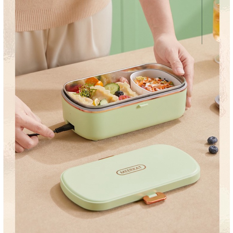 Electric Heating Lunch Box Stainless Steel No Water Injection Heated Bento Box Food Warmer Storage Container