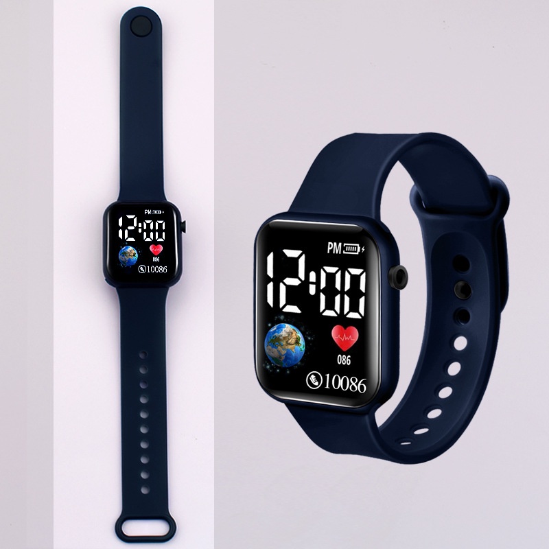 2023 SmartWatch Wristband Men Mujer Fashion Love Watch LED Electronic Simple Square Touch Colour Screen Waterproof Protable Gift