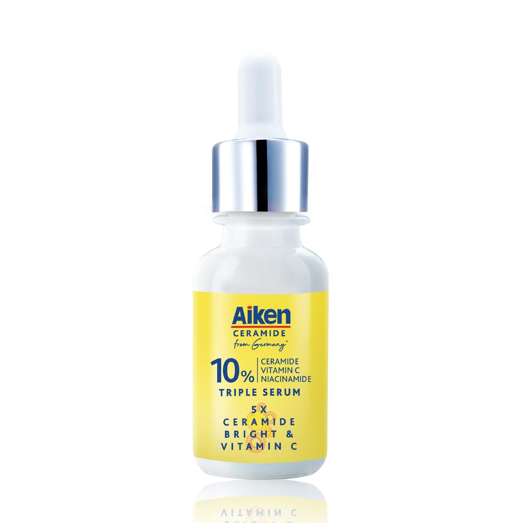 AIKEN 5X Ceramide Bright & Vitamin C 10% Triple Serum 15ml (Serum Pencerah Kulit)