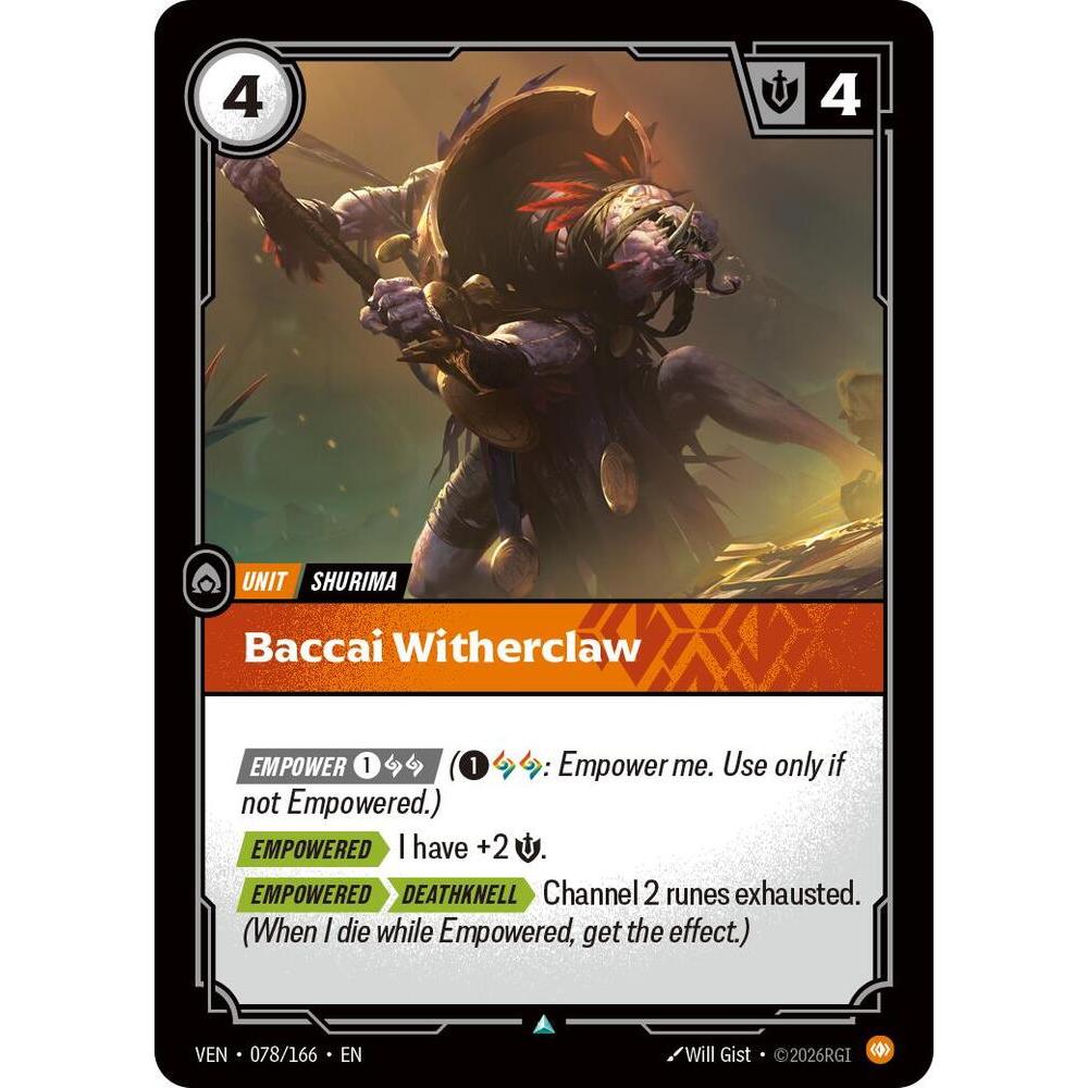 Riftbound Vendetta ORANGE Baccai Witherclaw 078/166 Uncommon