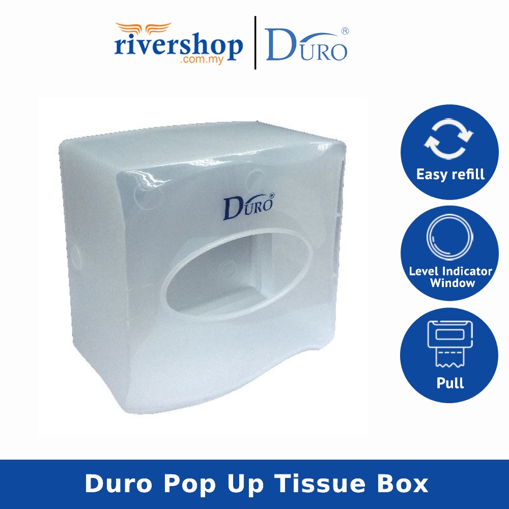 DURO Tissue Dispenser Pop Up Tissue Box Plastic Holder Home Living