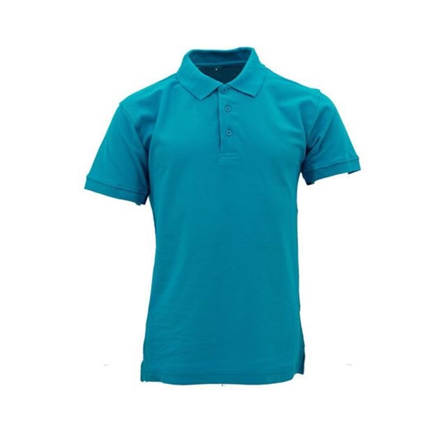 turquoise polo shirt