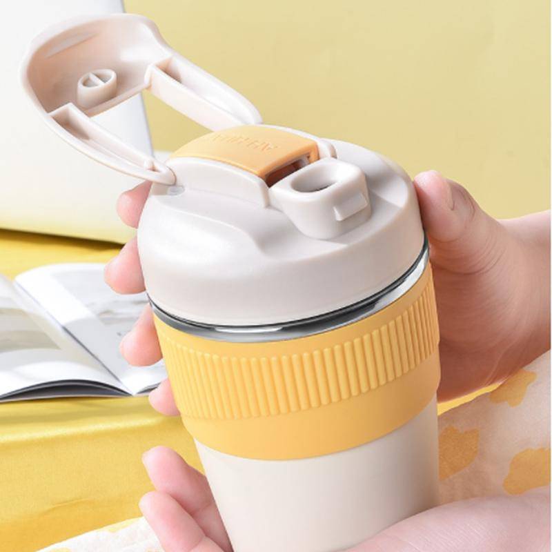 316 Stainless Steel Portable Cup Insulation Travel Coffee Mug Water Bottle with Straw Lid