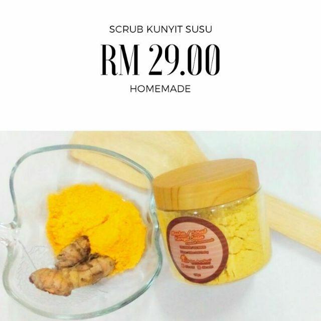 Scrub Kunyit Susu, Skrub Kunyit, Scrub Halus, Scrub Muka, Scrub Jeragat