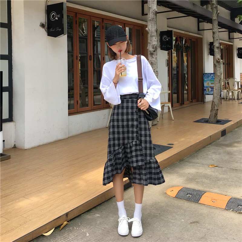 plaid maxi skirt video
