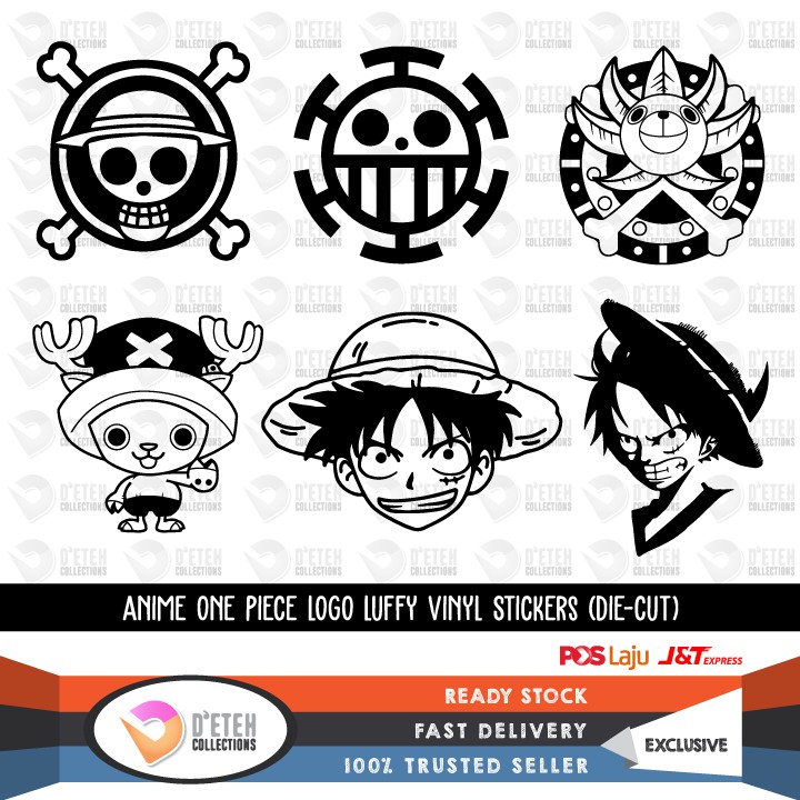 Ready Stock One Piece Anime Logo Luffy Vinyl Decal Sticker Shopee Malaysia