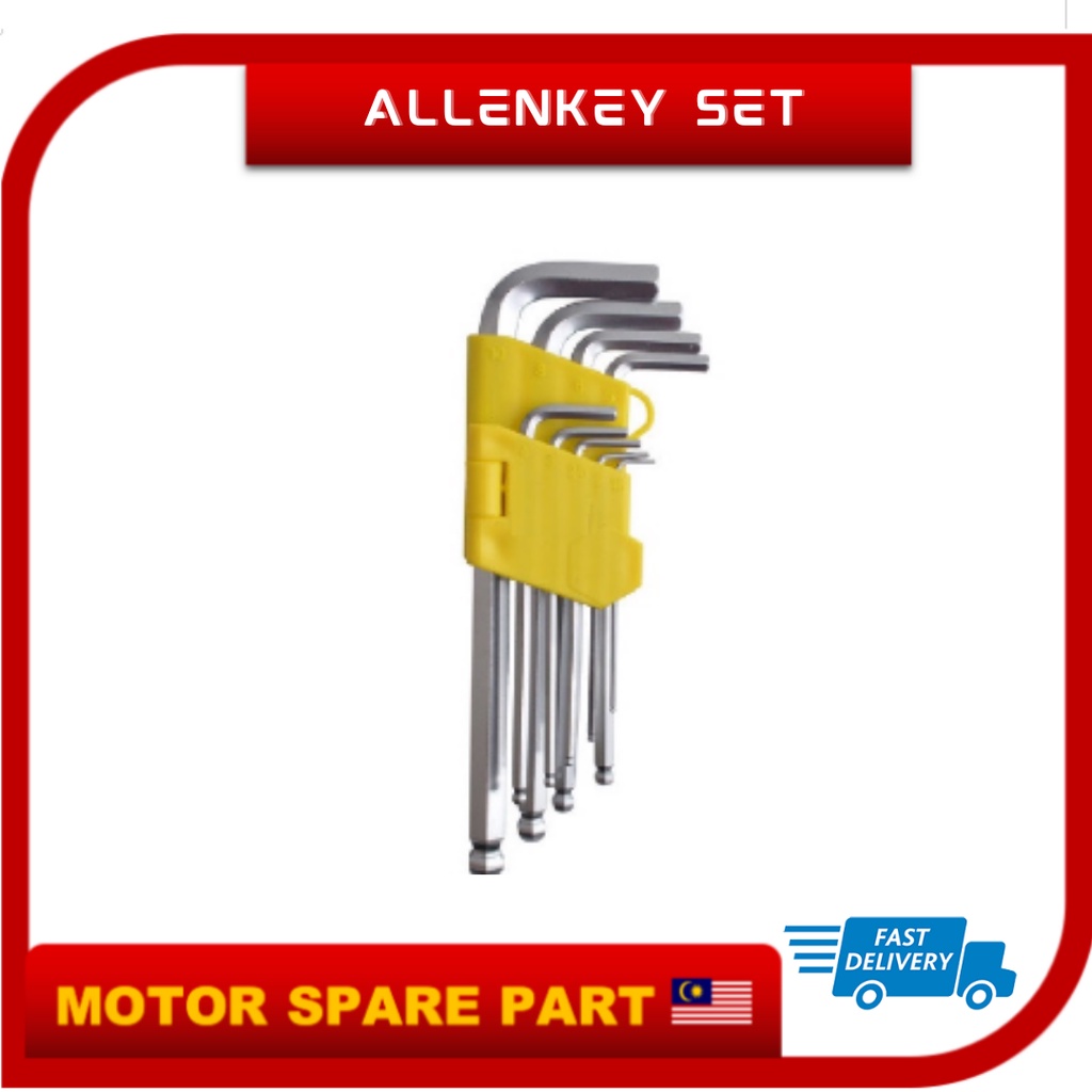 ALENKEY SPANNER SET BALL POINT HEX TORX STAR ALENKY ALLEN KEY SET 9PCS ...