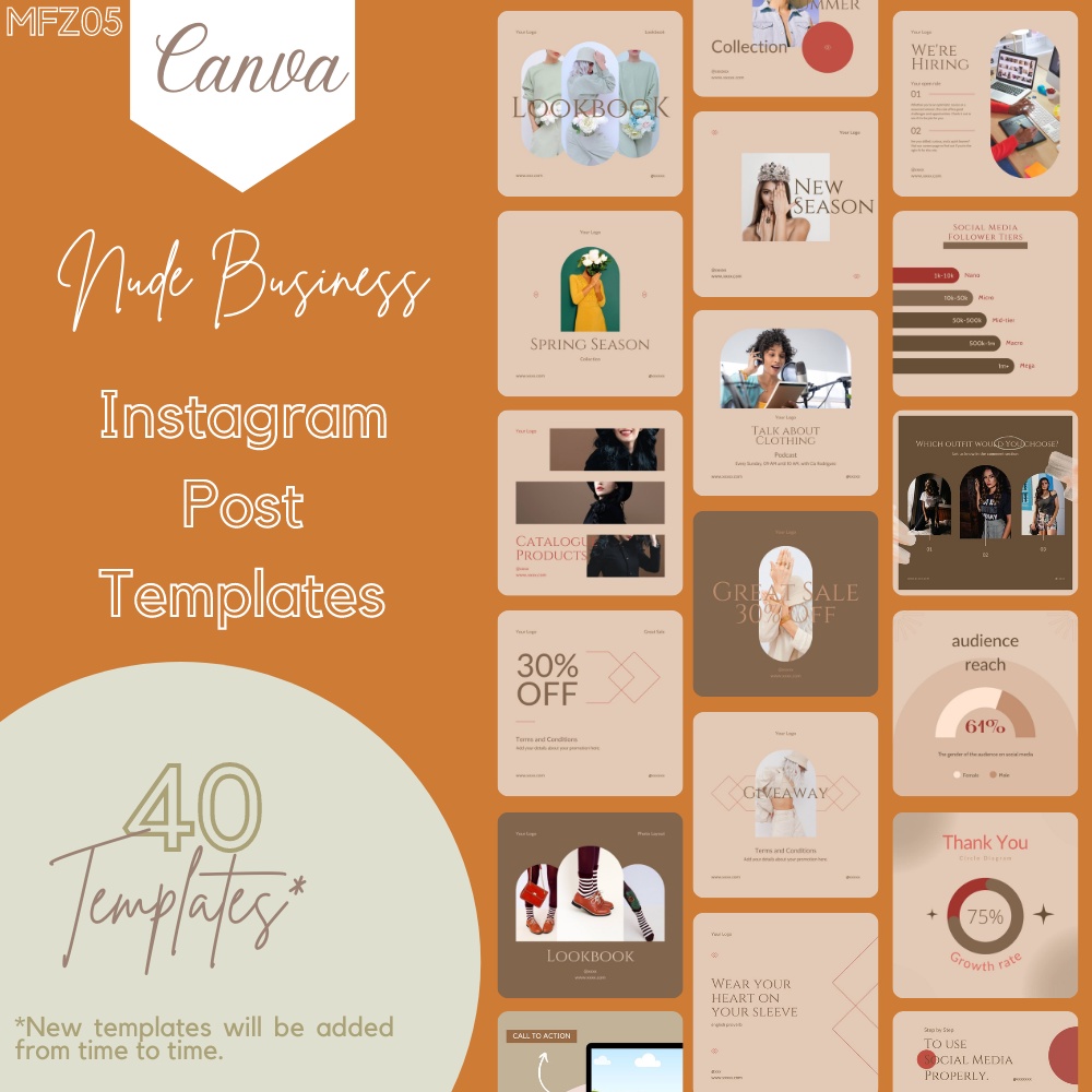 Canva Templates Nude Theme Digital Marketing Instagram Facebook