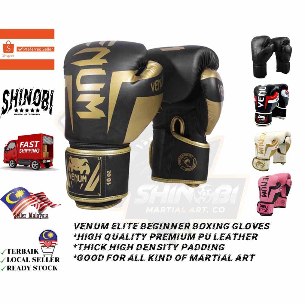 Ready Stock In Malaysia Venum Elite MMA Boxing Muay Thai Gloves