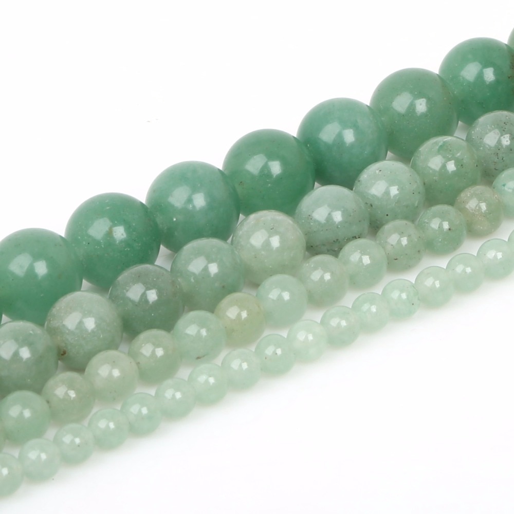 Green natural Bead Stone Round 4 6 8 10mm Gemstone Loose Spacer DIY Bracelet