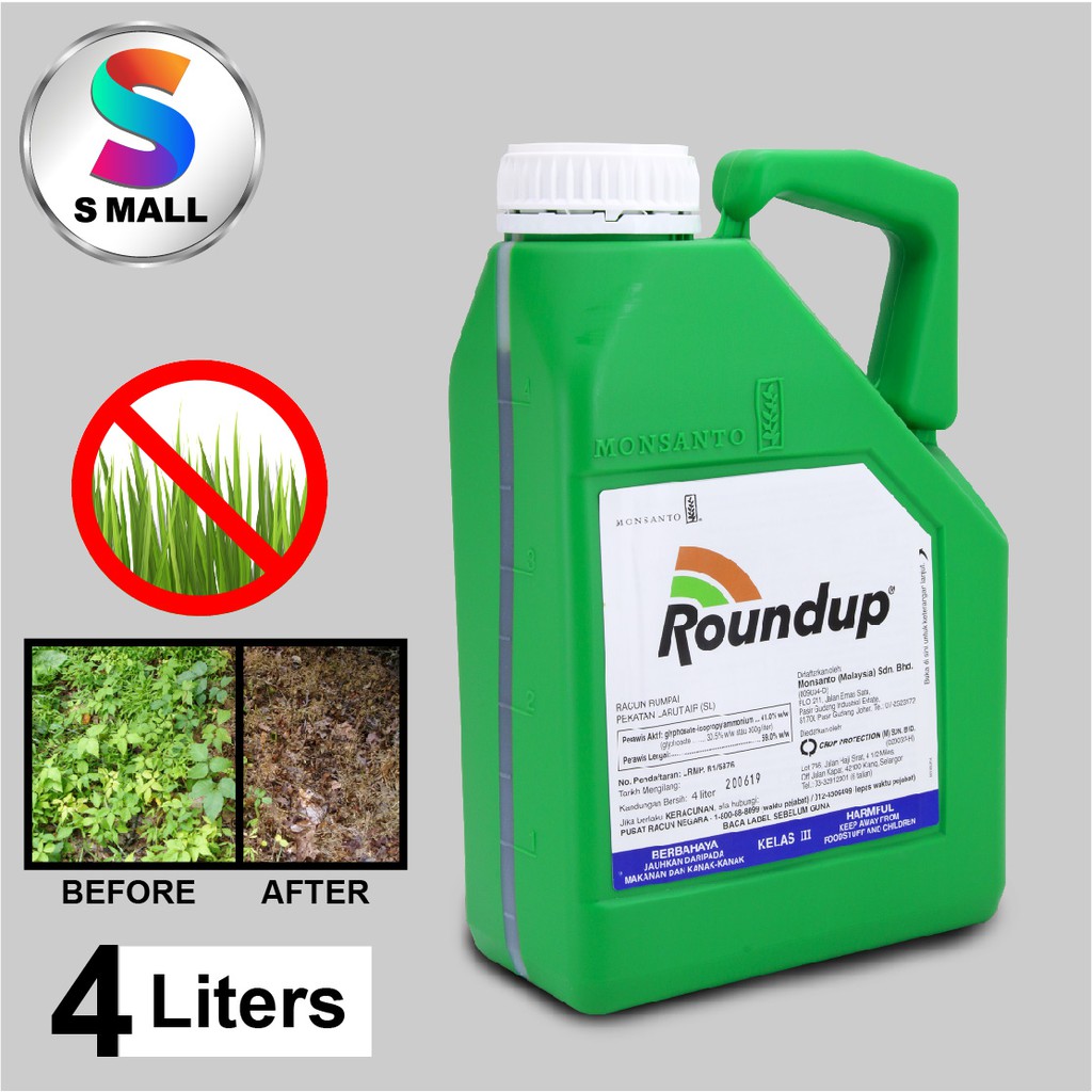 ROUNDUP 4 Liter Herbicide Racun Rumput Rumpai 4 Liter ROUNDUP 4 Liter Herbicide Racun Rumput Rumpai 4 Liter