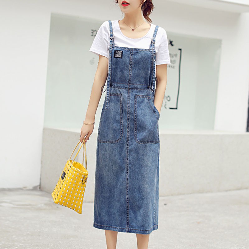 denim jumpsuit long skirt