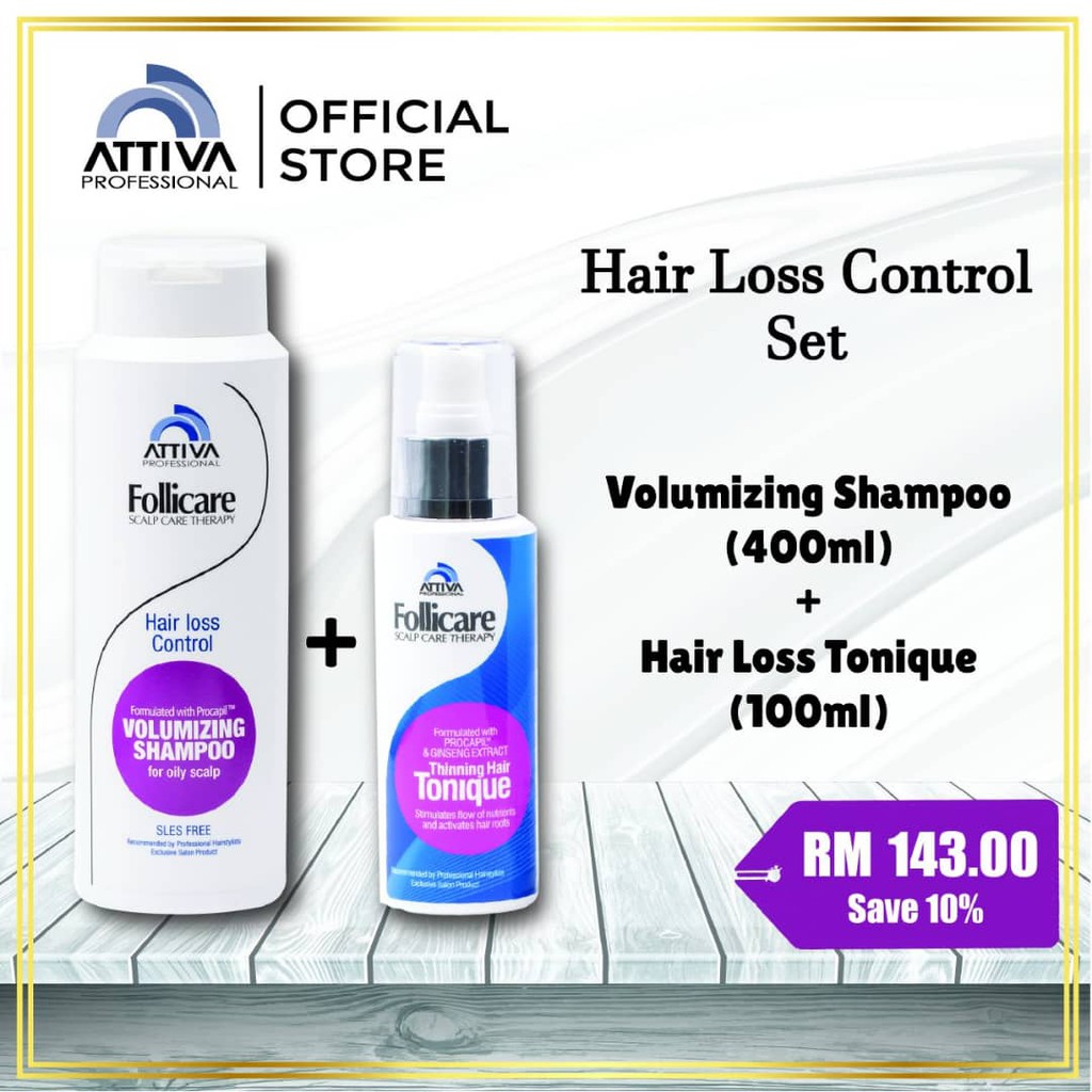 ATTIVA Hair Loss Control Set, Shampoo & Hair Growth Tonic, Syampu Hentikan  Rambut Gugur&Tonik Pertumbuhan Rambut | Shopee Malaysia