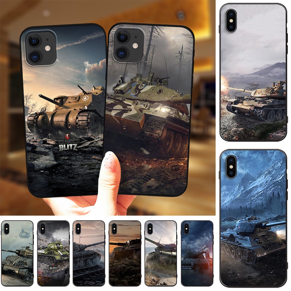 Case For Iphone X Xs Xr 11 Xs Max 11 Pro Black Soft Silicone Phone Case Protection Back Cover World Of Tanks Shopee Malaysia