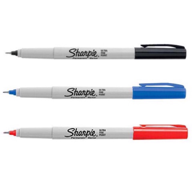 Genuine Sharpie Fine Point Permanent Marker Pen Black Blue 