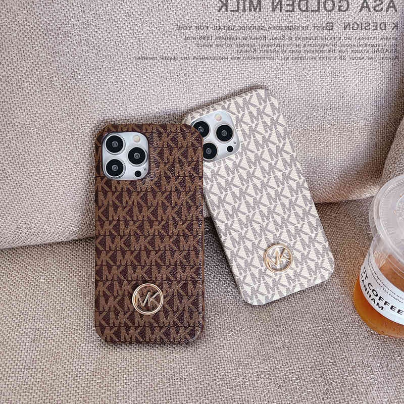 Luxury Brand MK Leather Case For IPhone 14 Pro Max 13 12 Pro 14 Pro 13 ...