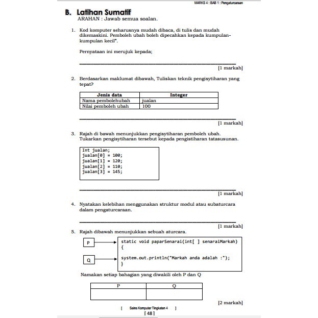 Buku Sk Ting 4 Marks Latihan Topikal Sains Komputer Tingkatan 4 Shopee Malaysia