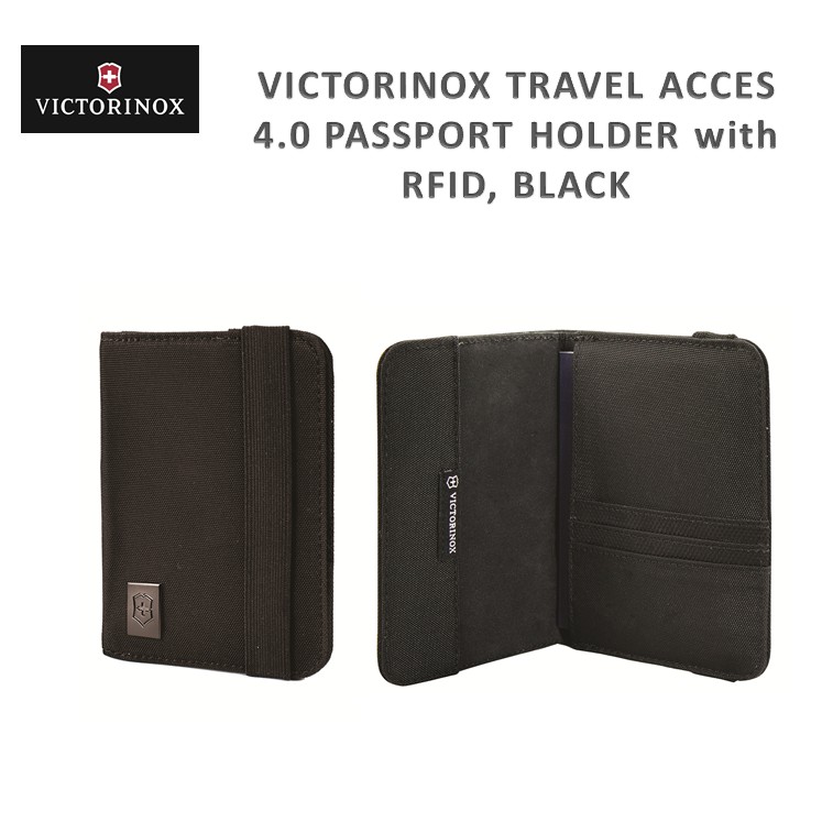 VICTORINOX TRAVEL ACCES 4.0 PASSPORT HOLDER with RFID, BLACK Shopee