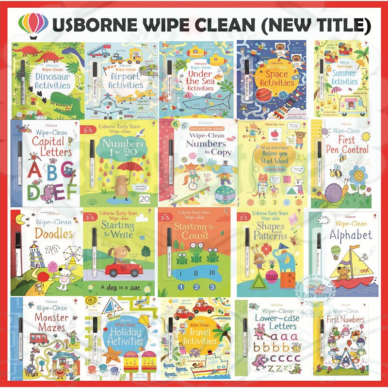 Usborne Wipe Clean Books (NEW TITLES) Shopee Malaysia