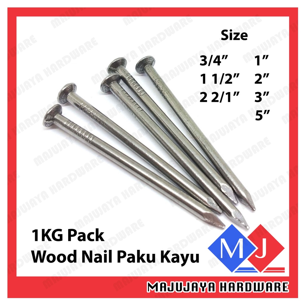 1KG Paku Kayu Wood Nail Wire Nail Common Nail 3/4'' - 3'' Paku | Shopee  Malaysia