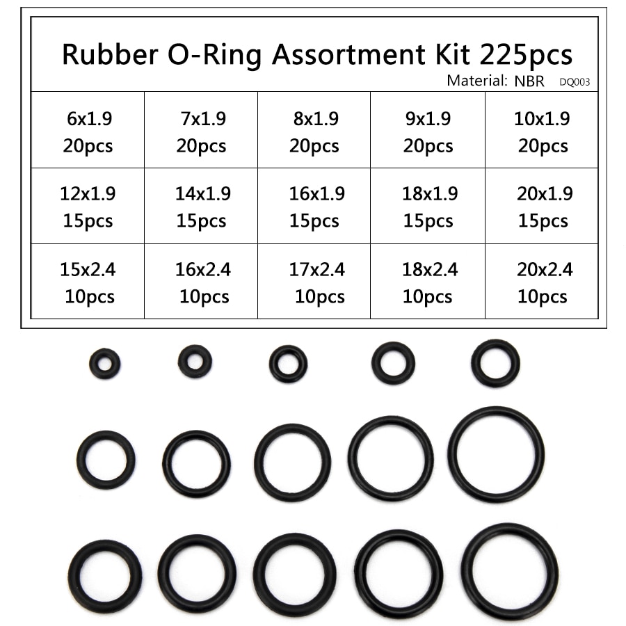 Ready Stock Cod Nbr Rubber Washer Sealing O Rings Od 6mm 35mm Cs 1mm 1 5mm 1 9mm 2 4mm 3 1mm Gasket Replacements Seal Ring Kit 94pcs 150pcs 0pcs 225pcs Shopee Malaysia