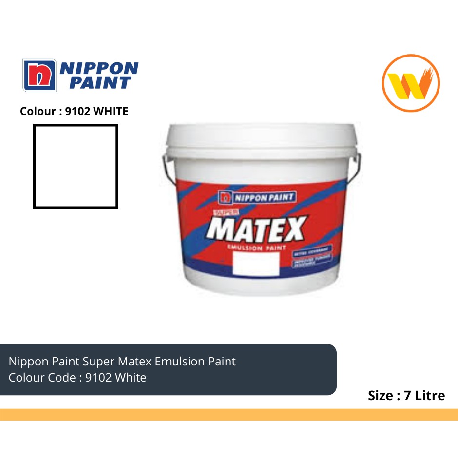 7Litre Nippon Super Matex 9102 White / 145 Brilliant White 7L (Interior ...