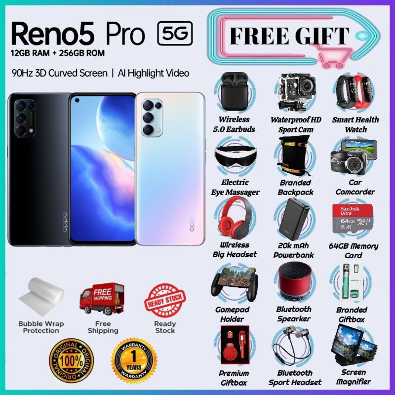 OPPO Reno5 Pro 5G Smartphone | 12GB RAM + 256GB ROM | 65W Super VOOC2.0 ...