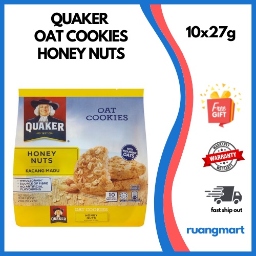 Quaker Oat Cookies Honey Nuts 10 Sachets x 27g (270g) Shopee Malaysia