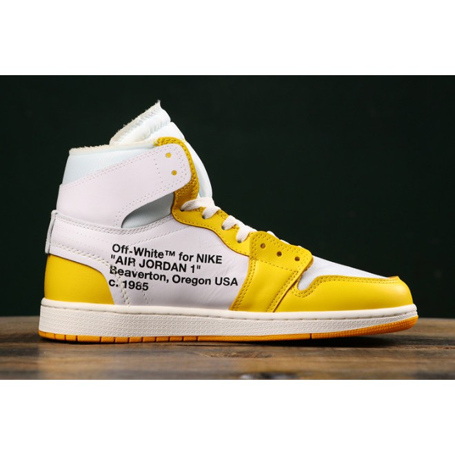 yellow off white jordan 1