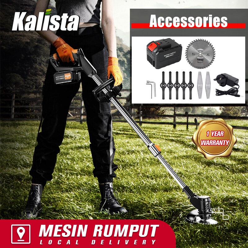 Mesin Rumput Bateri  Grass Cutter Trimmer Lawn Mower Elektrik Wireless Rechargeable Mesin Potong Rumput 288V/188V/88V