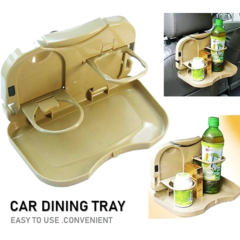Back Seat Car Travel Food Drink Portable Desk Tray Cup Holder Headrest Organizer