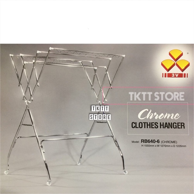 Tktt 3v Rainbow 6 2 Bars Chrome Drying Rack Outdoor Clothes Towel Hanger Ampaian Baju Rak Penyidai Pakaian Serbaguna Shopee Malaysia