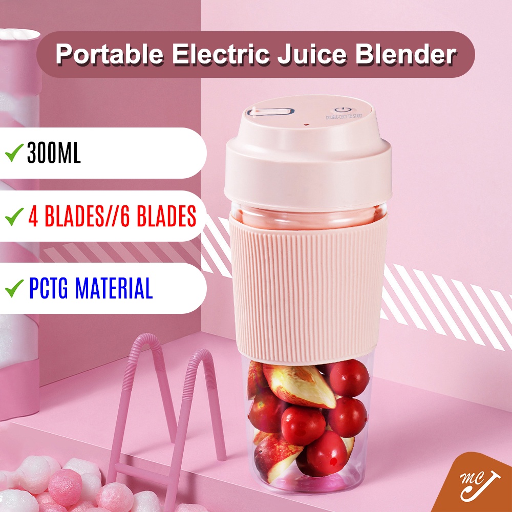 McJoden - JUICE BLENDER 6 Blades Portable Electric Fruit Juicer Cup Bottle Mixer Rechargeable Juice Maker