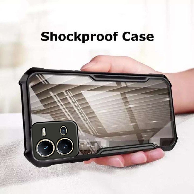 Acrylic Clear Casing For Vivo V30 Y35 V27 5G V25 Pro V25e V27E Y28 Y02 Y03 Transparent TPU Soft Shockproof Bumper Edge Airbag Anti Drop Camera Protective Phone Case Back Cover