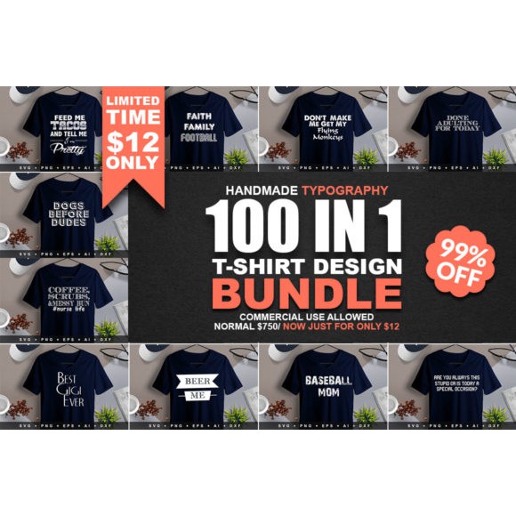 Download Hot Eps Png Ai Psd Svg 100 T Shirt Design Mega Bundle Shopee Malaysia