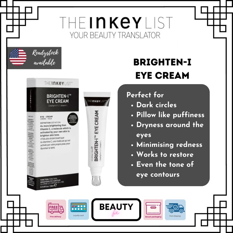 THE INKEY LIST BrightenI Eye Cream (15ml) Shopee Malaysia