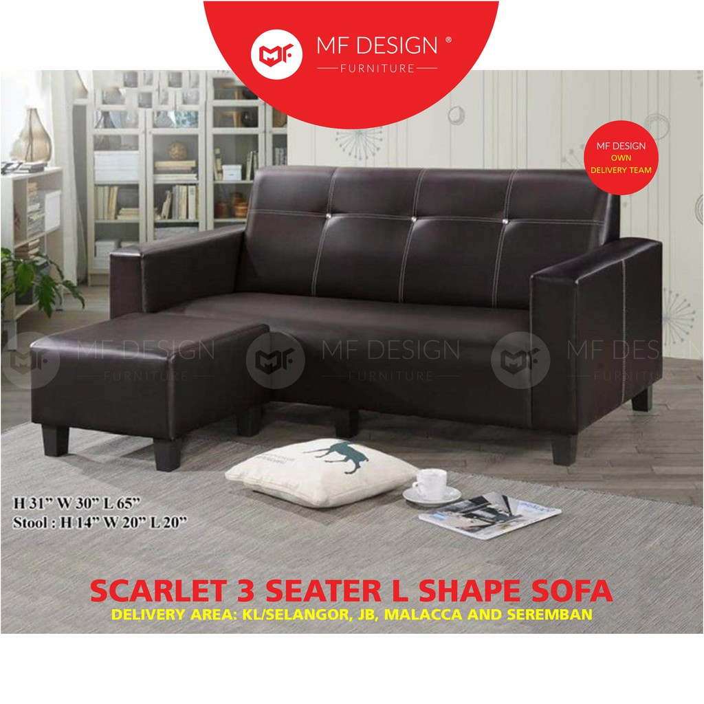 (READY STOCK) MF DESIGN SCARLET 3 SEATER L SHAPE SOFA / Kerusi Ruang