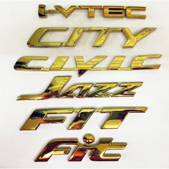 Honda Emblem Gold Fit Jazz Civic City I-vtec  Shopee Malaysia