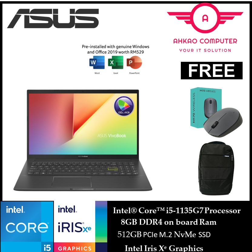 Asus VivoBook 15 K513E-ABN1929WS 15.6'' FHD Laptop Indie Black ( I5 ...