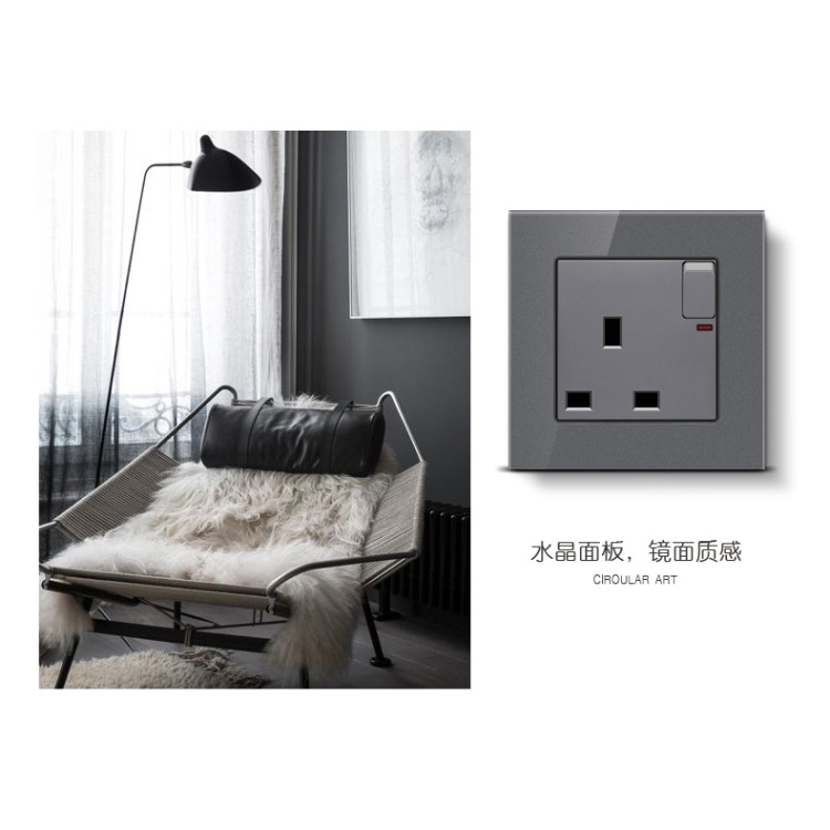 Versatile Multi UK universal 13A socket (3/5 pin) Type-c/USB dual charging port light controller/switch tempered glas... - Image 2