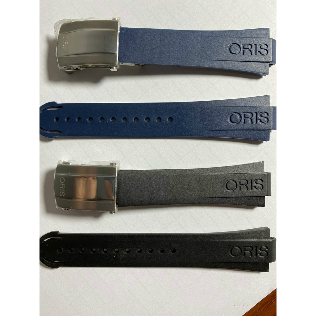 BRETA 24mm x 12mm Rubber Strap Watchband for  Oris Aqui 7730/7740 Motorsport Diving Watch Band Convex Strap