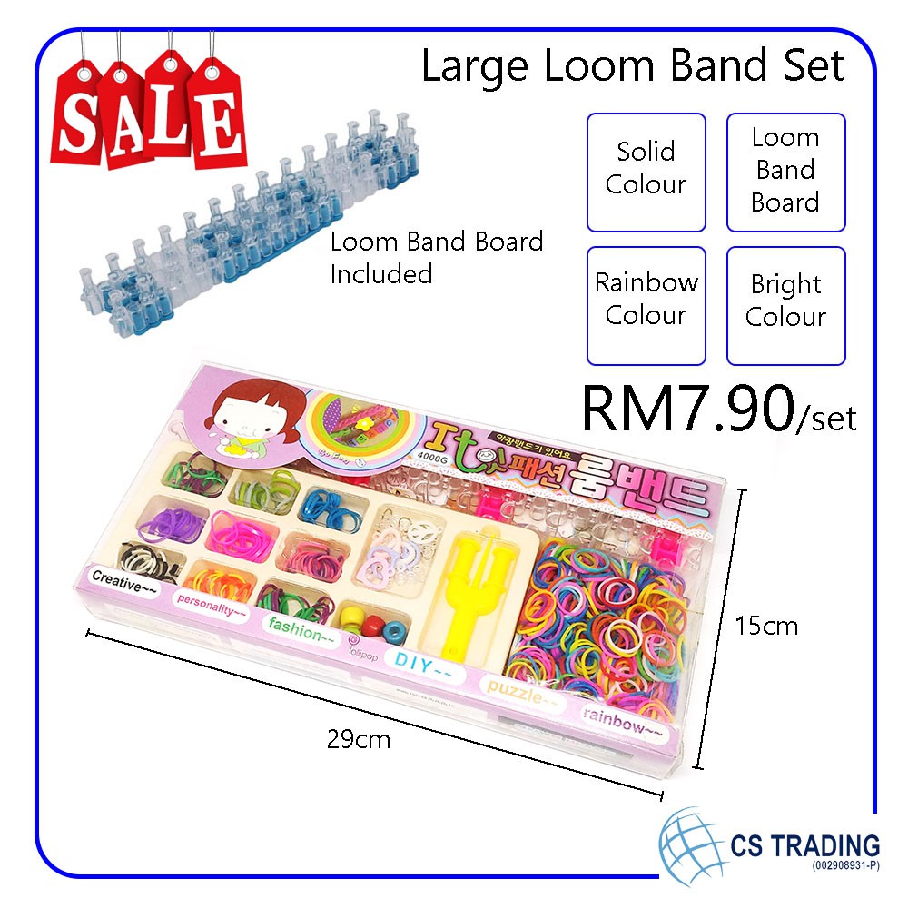 Large Loom Band Set (Loom Band Board Included) 4000G
