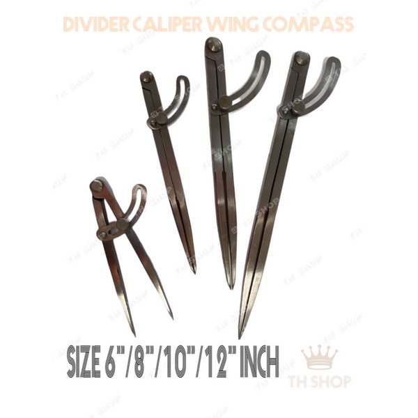 6 Divider Caliper Wing Compass Metal Marking Circles Machinist Wood 
