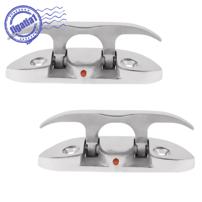 2Pcs 4 1/2" Folding Boat Cleat 316 Marine Grade Stainless Steel