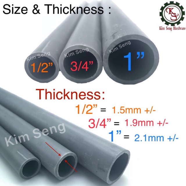 Pvc Pipe Class 6 1 2 15mm 3 4 20mm 1 25mm Plastic Paip 3ft 3kaki Shopee Malaysia