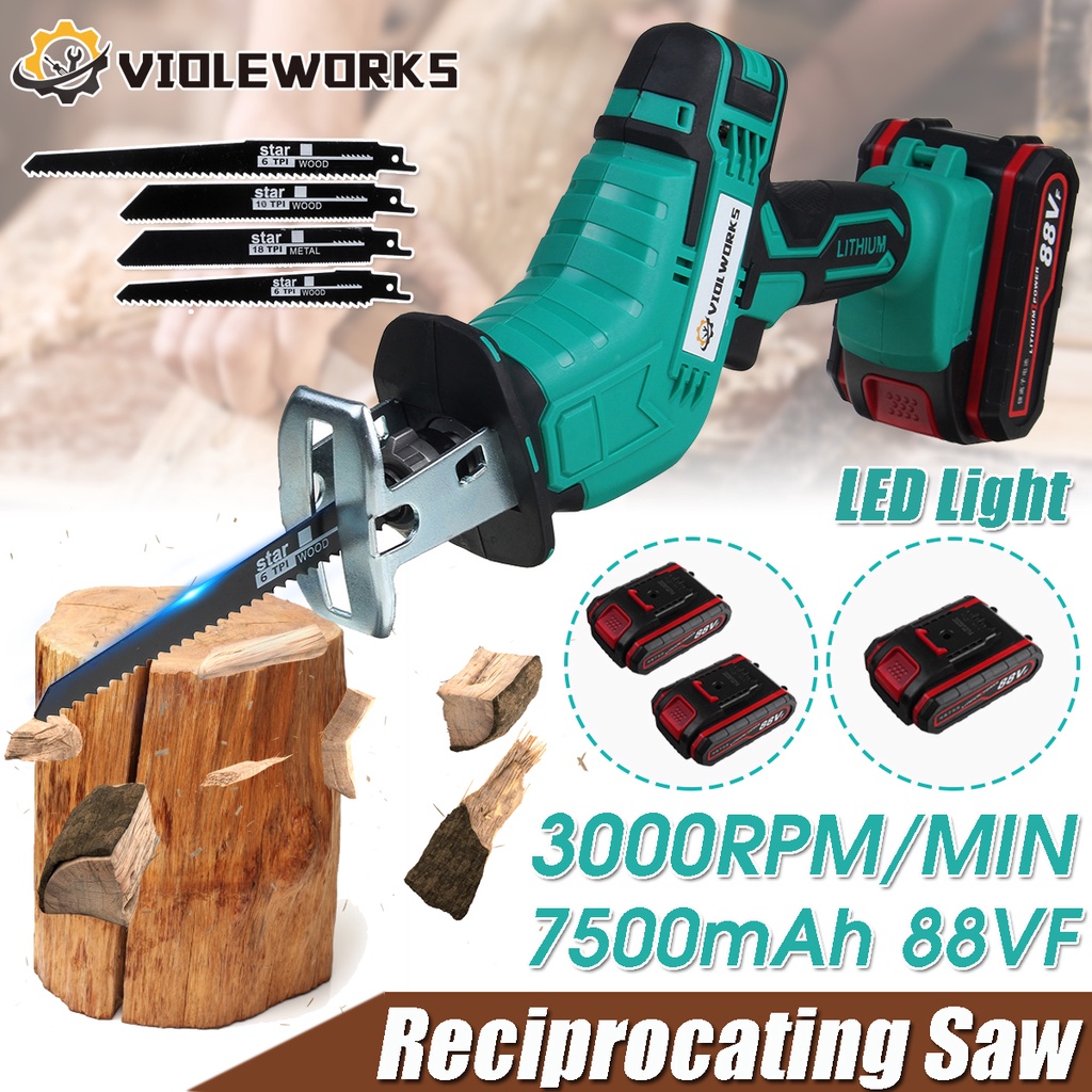 88VF Cordless Electric Reciprocating Saw Variable Speed Metal Wood